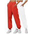 thumbnail image 1 of Mepaouo 2Pcs Womens Fleece Lined Sweatpants High Waisted Pull on Baggy Cinch Bottom Jogger Sizes S-3X, 1 of 4