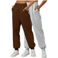 thumbnail image 1 of Mepaouo 2Pcs Womens Fleece Lined Sweatpants High Waisted Pull on Baggy Cinch Bottom Jogger Sizes S-3X, 1 of 4