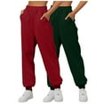 thumbnail image 1 of Mepaouo 2Pcs Womens Fleece Lined Sweatpants High Waisted Pull on Baggy Cinch Bottom Jogger Sizes S-3X, 1 of 4