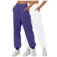thumbnail image 1 of Mepaouo 2Pcs Womens Fleece Lined Sweatpants High Waisted Pull on Baggy Cinch Bottom Jogger Sizes S-3X, 1 of 4