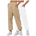 thumbnail image 1 of Mepaouo 2Pcs Womens Fleece Lined Sweatpants High Waisted Pull on Baggy Cinch Bottom Jogger Sizes S-3X, 1 of 4