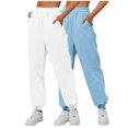 thumbnail image 1 of Mepaouo 2Pcs Womens Fleece Lined Sweatpants High Waisted Pull on Baggy Cinch Bottom Jogger Sizes S-3X, 1 of 4