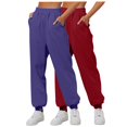 thumbnail image 1 of Mepaouo 2Pcs Womens Fleece Lined Sweatpants High Waisted Pull on Baggy Cinch Bottom Jogger Sizes S-3X, 1 of 4