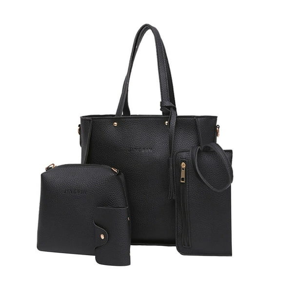 Mepaouo 4Pcs Handbag for Women Shoulder Bag Top Handle Satchel Hobo Tote Card Holder Purse Set