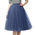 thumbnail image 1 of Mepaouo Adult A-line Tulle Skirt Petticoat Tutu for Women Rave Party Knee Length Midi Skorts, 1 of 5