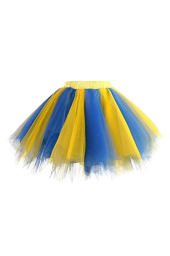 Adult Women 80's Tutu Skirt Layered Tulle Petticoat Dance Ballet Carnival Rave Running Dress
