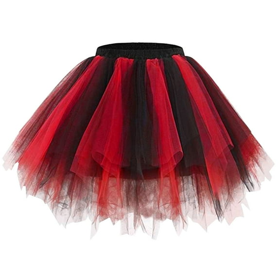 Mepaouo Adult Women 80's Tutu Skirt Layered Tulle Petticoat Dance Ballet Carnival Rave Running Dress