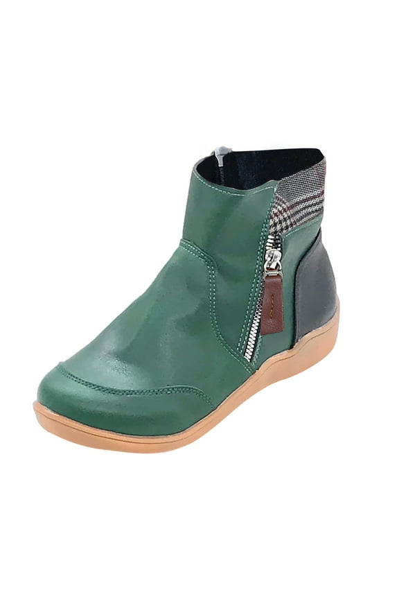 Ankle Boots for Women 2025 No Heel Wide Width Flat Booties Arch Support Casual Walking Shoes