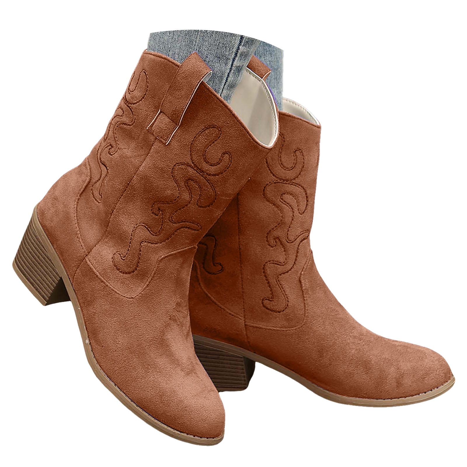 Mepaouo Ankle Cowboy Boots for Women Embroidered Cowgirl Western — free download