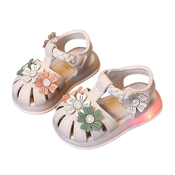 Mepaouo Baby Boys Girls Sandals Summer Closed Toe Toddler First Walkers Shoes Infant Princess Flats