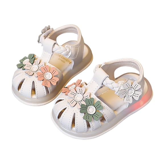 Mepaouo Baby Boys Girls Sandals Summer Closed Toe Toddler First Walkers Shoes Infant Princess Flats