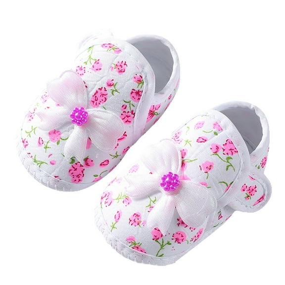 Mepaouo Baby First Walking Shoes Wide Sneakers Slip on Indoor Crib Slippers 0-12M