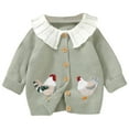 thumbnail image 1 of Mepaouo Baby Girl Cardigan Knit Sweater Coat Animal Embroidery Knitwear Toddler Blouse Winter Clothes Green 9-12 Months, 1 of 3