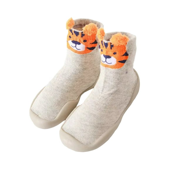 Mepaouo Baby Sock Shoes Boys Girls Non Slip Soft Sole Sneakers Toddler Infant First Walking Shoes Grey