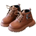 thumbnail image 1 of Mepaouo Baby Work Boots Kids Lace up Hiking Snow Booties Boy Girl Casual Loafers Walking Outdoor Shoes Brown 8, 1 of 7