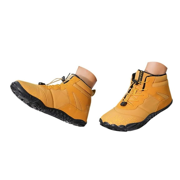 Mepaouo Barefoot Boots Women Men Winter Zero Drop Hiking Shoes Boots Waterproof Minimalist Snow Booties