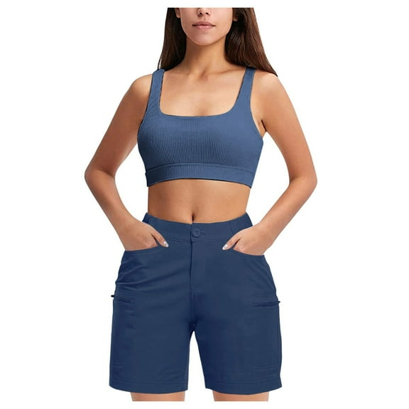 Mepaouo Bermuda Shorts for Women Trendy Casual Summer High Waisted Chino Shorts with Pockets Sizes S-XXL