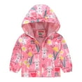 thumbnail image 1 of Mepaouo Boy Girl Fall Clothes Toddler Baby Hooded Outwear Kids Windbreaker Sweatshirt Jacket Pink 4-5Year, 1 of 4