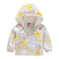 thumbnail image 1 of Mepaouo Boy Girl Fall Clothes Toddler Baby Hooded Outwear Kids Windbreaker Sweatshirt Jacket Yellow 12-18Month, 1 of 4