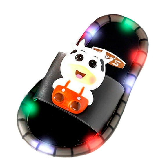 Mepaouo Boys Girls Light up Slides LED Cartoon Kids Slippers Non Slip Bathroom Sandals 2-10 Years