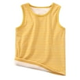 thumbnail image 1 of Mepaouo Boys Girls Striped Fleece Thermal Tank Tops Sleeveless Running Tennis Yoga Shirts(Yellow,E), 1 of 4
