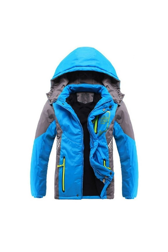 Boys Waterproof Winter Snow Coat Kids Ski Fleece Jackets Windproof Warm Outerwear with Hood