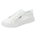 thumbnail image 1 of Mepaouo Canvas Flat Shoes Women Flower Lace Soft Sole Casual Shoes Lightweight Sports Sneakers, 1 of 7