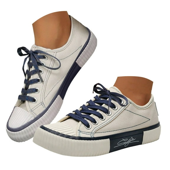 Mepaouo Canvas Shoes for Women Casual Low Top Fashion Sneakers Lightweight Running Walking Tennis Flats