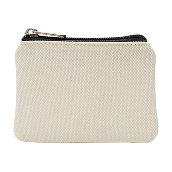 Mepaouo Canvas Wallet for Women Men Small Mini Coin Pocket Pack Lightweight Purse with Zipper