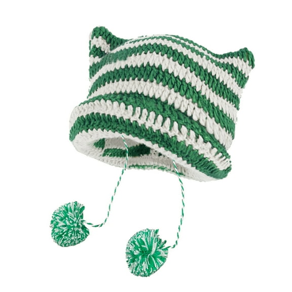 Mepaouo Cat Beanie Hats for Women Ears Slouchy Lady Girl Headgear Knit Crochet Cute Winter Caps
