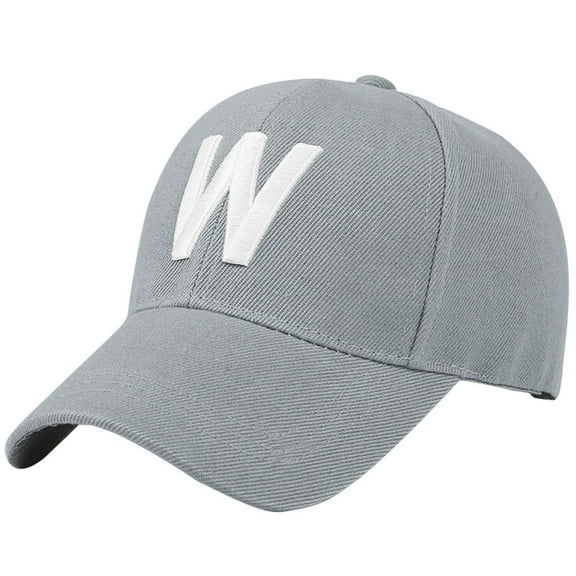 Mepaouo Classic Baseball Hat Custom W Initial Team Letter Black Grey White Baggy Sports Caps