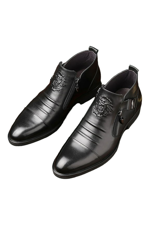 Classic Leather Boots for Men Modern Business Formal Oxford Shoes Retro Comfy Derby Shoes
