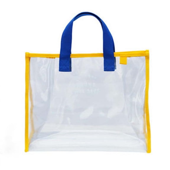 Mepaouo Clear Bag for Women Men Stadium Events Approved Transparent Tote Sport Swimming Handbag(Yellow)