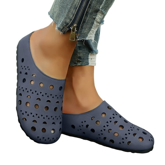 Mepaouo Clogs for Women Closed Toe Mules Shoes Cutout Breathable Backless Slip on Walking Sandals