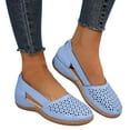 thumbnail image 1 of Mepaouo Closed Toe Sandals Women Summer Dressy Wedge Slip on Loafers Hollow out Walking Flat Shoes, 1 of 5