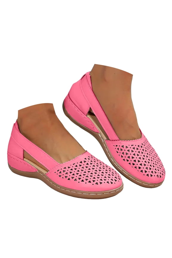 Closed Toe Sandals for Woman Summer 2025 Hollow out Arch Support Beach Flat Slip on Shoes