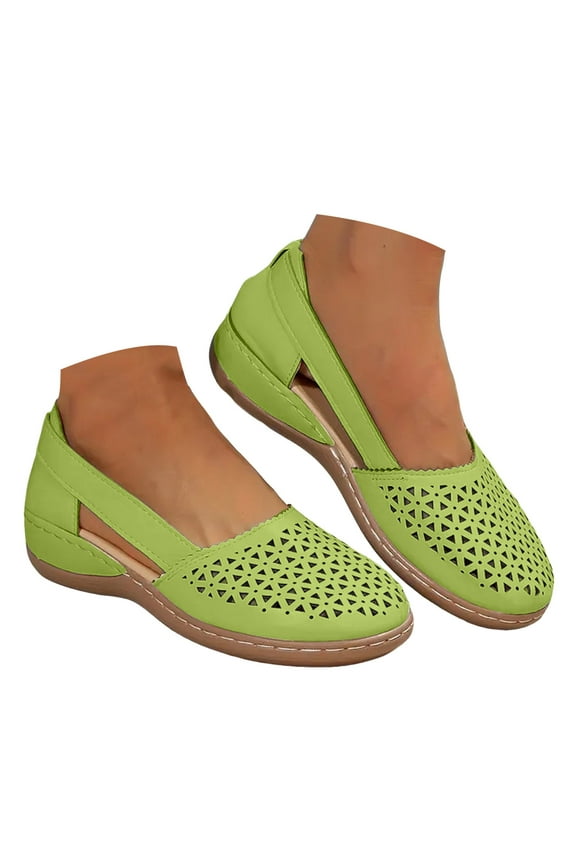 Closed Toe Sandals for Woman Summer 2025 Hollow out Arch Support Beach Flat Slip on Shoes