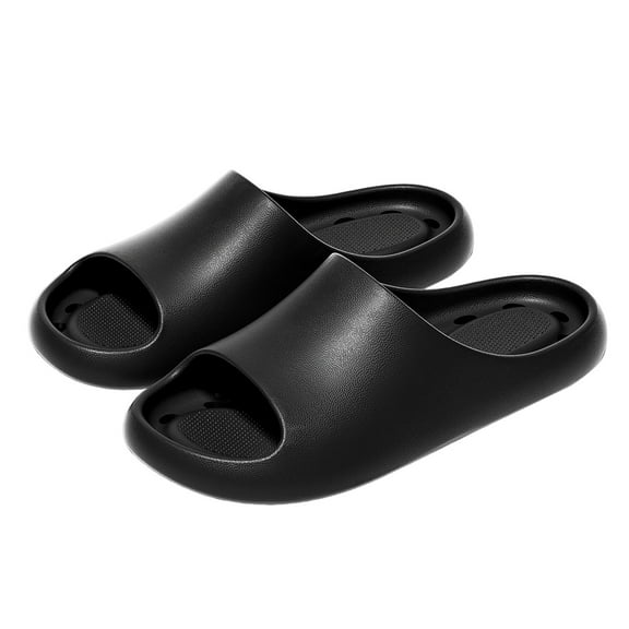 Mepaouo Cloud Slippers for Women Men Arch Support Non-Slip Shower Slippers Bathroom House Slide SHoes Black 9.5