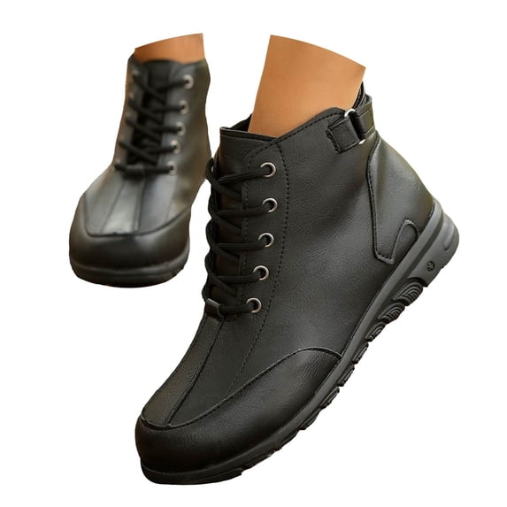 Mepaouo Combat Ankle Boots for Women Lace up Waterproof Walking Riding Hiking Short Booties