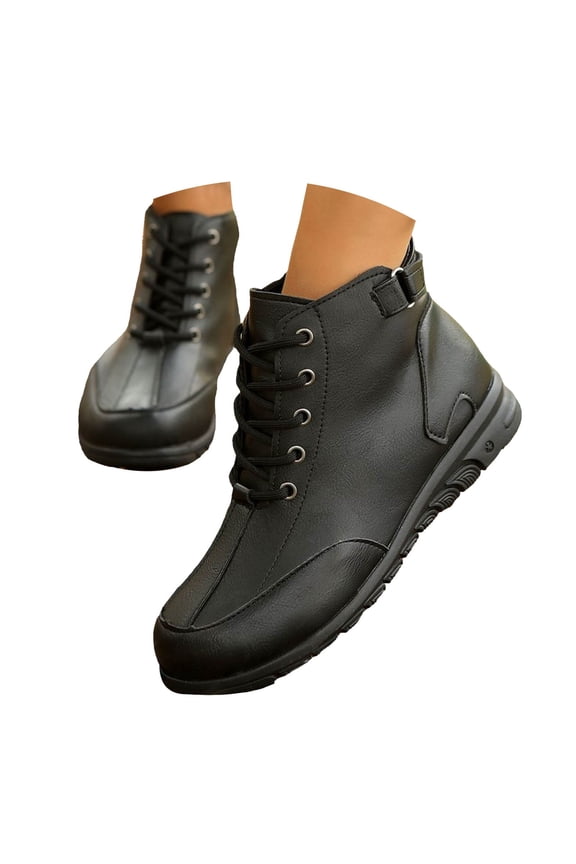 Combat Ankle Boots for Women Lace up Waterproof Walking Riding Hiking Short Booties