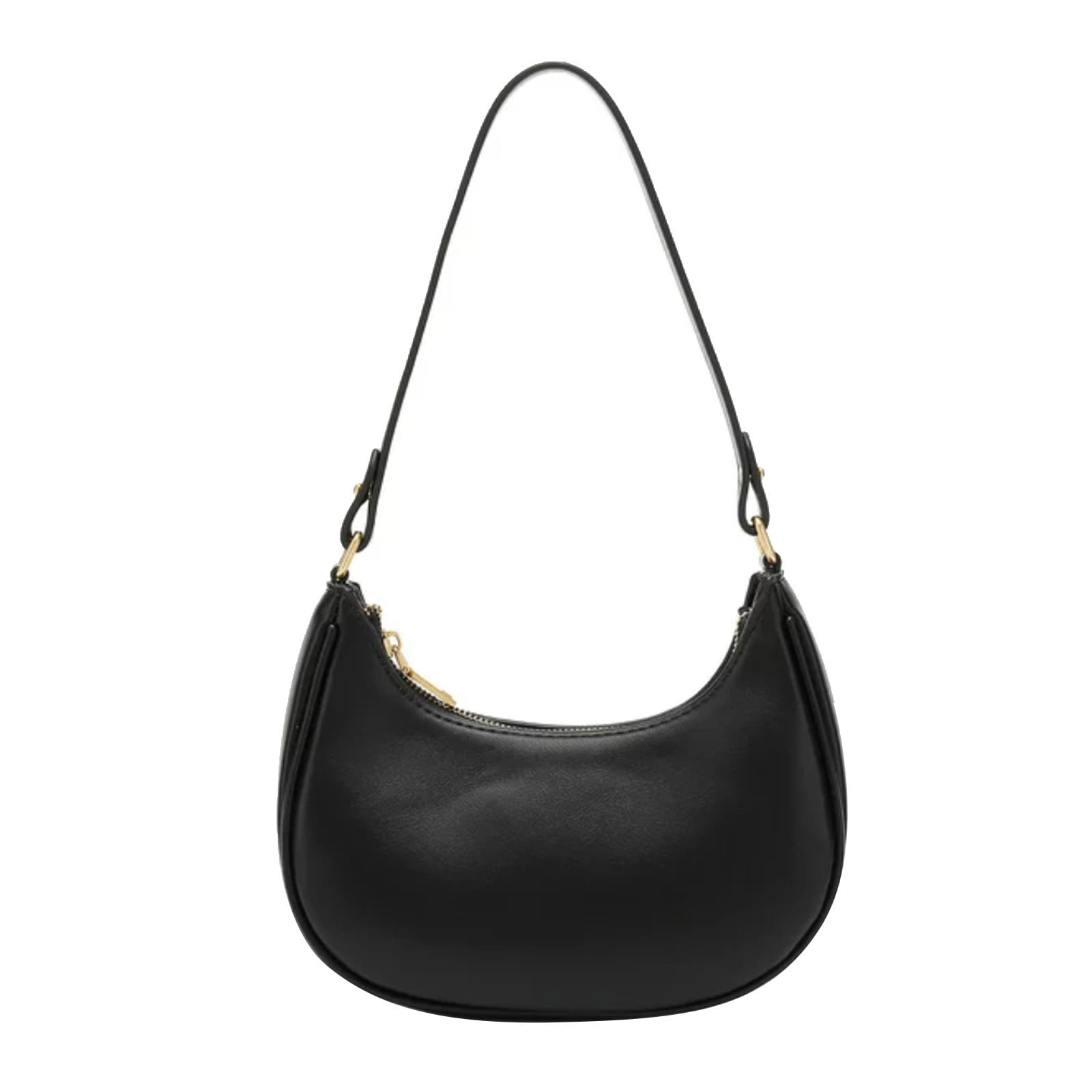 Mepaouo Crescent Shoulder Bags for Women Hobo Tote Handbag Under the Arm Purses Mini Clutch Satchel(Black)
