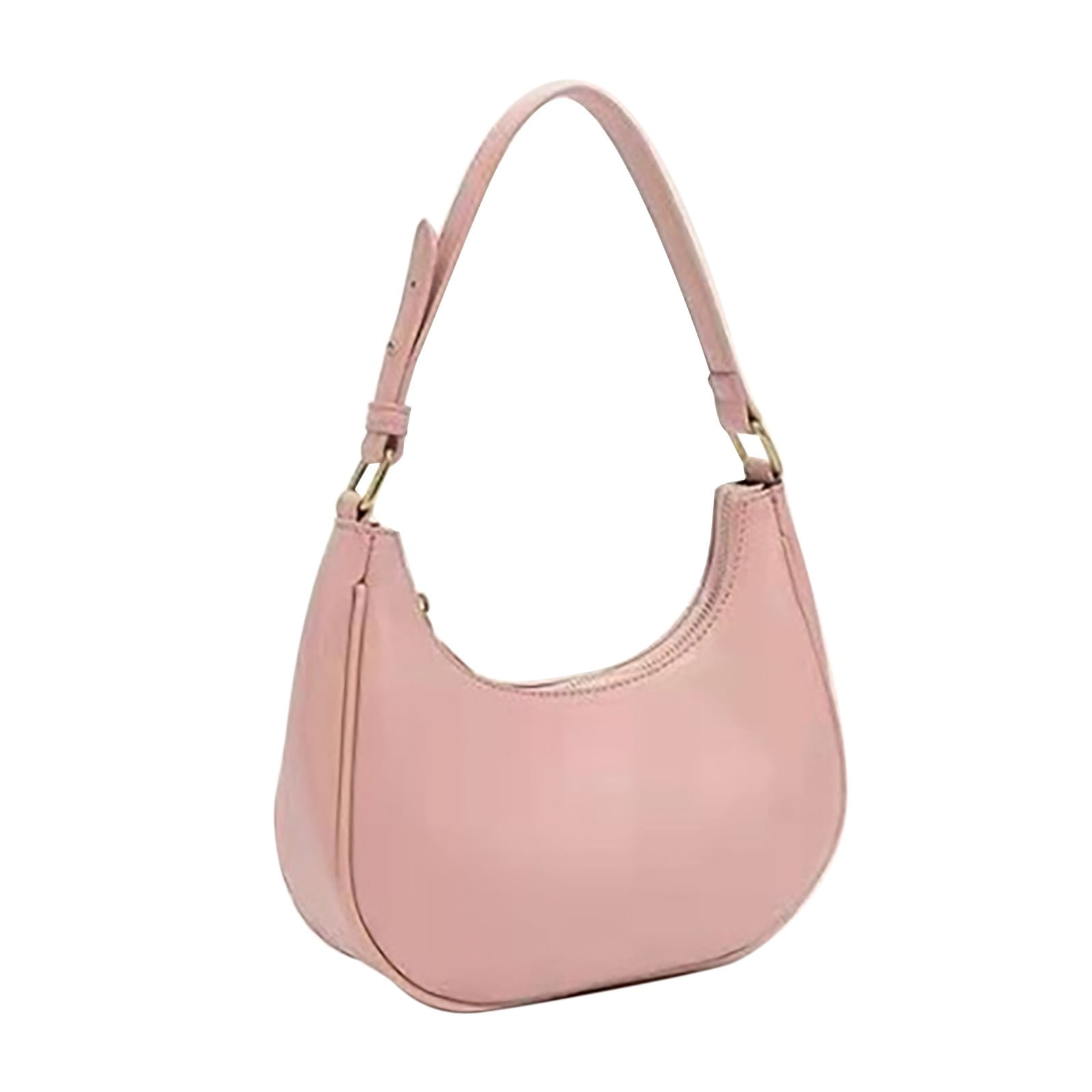 Mepaouo Crescent Shoulder Bags for Women Hobo Tote Handbag Under the Arm Purses Mini Clutch Satchel(Pink)