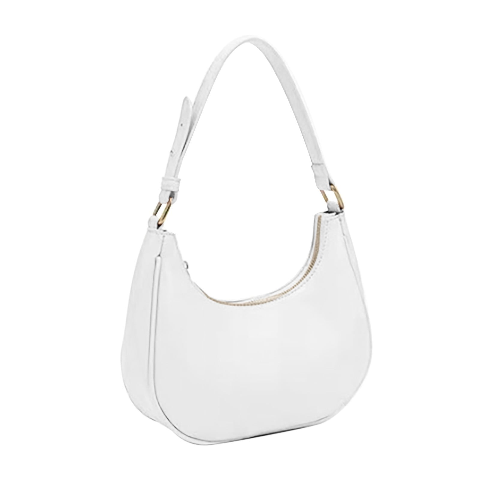 Mepaouo Crescent Shoulder Bags for Women Hobo Tote Handbag Under the Arm Purses Mini Clutch Satchel(White)