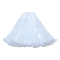 Mepaouo Crinoline Petticoats for Women Vintage Tulle Elastic Waist Chiffon Half Slip Tutu Underskirt