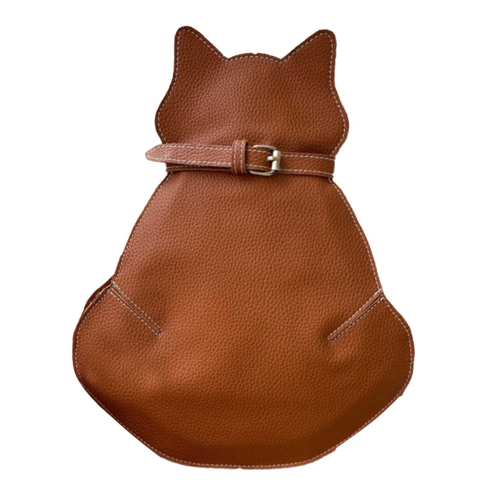 Mepaouo Cute Cat Crossbody Bags for Women Cell Phone Shoulder Handbag Chest Bag with Wide Strap(Brown)