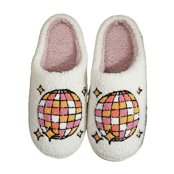 Mepaouo Cute House Slippers for Women Indoor Bedroom Plush Fuzzy Shoes Winter Warm Fleece Non Slip Slides
