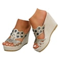 thumbnail image 1 of Mepaouo Espadrille Wedges for Women Platform High Heels Sandals Open Toe Slingback Slip on Slides Shoes, 1 of 7