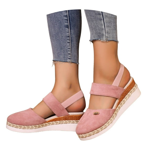 Mepaouo Closed Toe Platform Wedge Sandals Womens 2025 Espadrilles Ankle Strap Dressy Summers Shoes