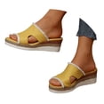 thumbnail image 1 of Mepaouo Espadrilles Wedge Sandals for Women Open Toe Platform Slide Sandal Casual Summer Beach Shoes, 1 of 8