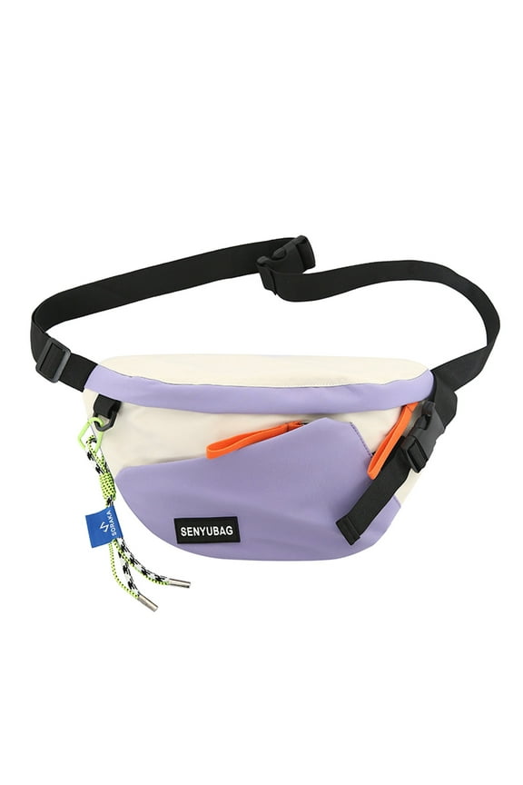 Fanny Pack for Men Women Waterproof Sports Waist Chest Bag Belt Crossbody Shoulder Bags(Purple)